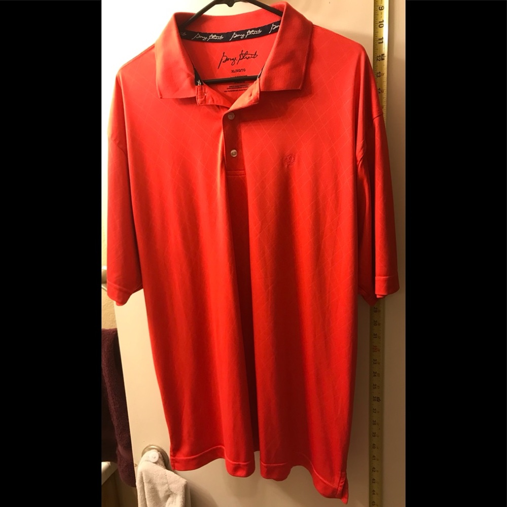 George Straight Mens Casual Knit Polo Short Sleeve Red Orange XL #MGSK30R.